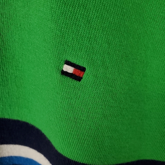 2/$25 Tommy Hilfiger Polo  Shirt Green Stripe XL - Picture 4 of 12